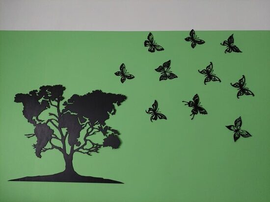 Sienas dekors Koks Pasaules karte