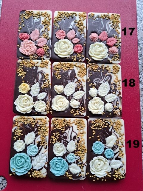 Mazās šokolāde tāfelītes "Ar ziediem"