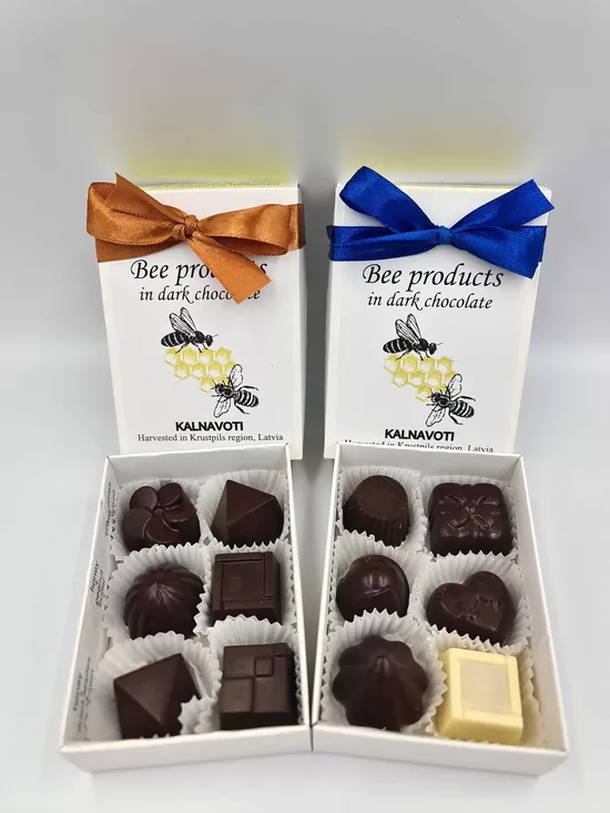 Bišu dāvanu produkti tumšajā šokolādē