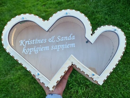 Personalizēta dubultās sirds formas krājkase, mazā