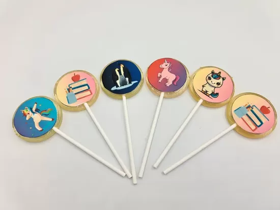 Fotolollipops , mājdzivnieku , vienradzi un dzivnieku lollipops